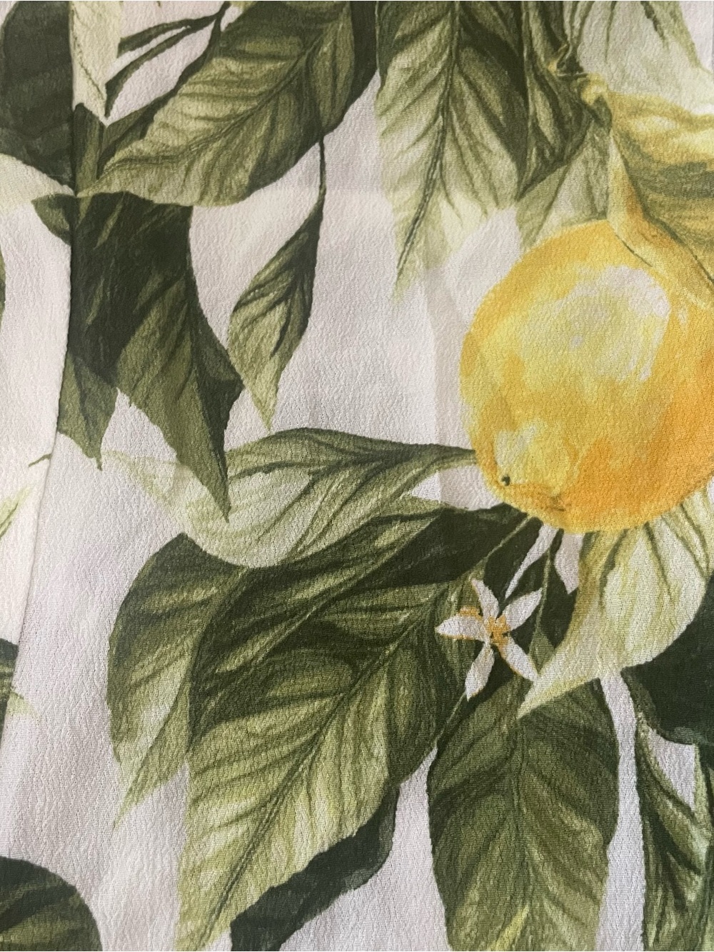H&M Lemon Leaf Ruffle Strap Tank Top - White, Yellow & Green - Picture 5 of 5